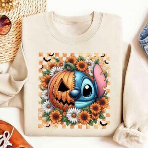 Halloween Cartoon Floral Sweatshirt, Scary Fall T-shirt